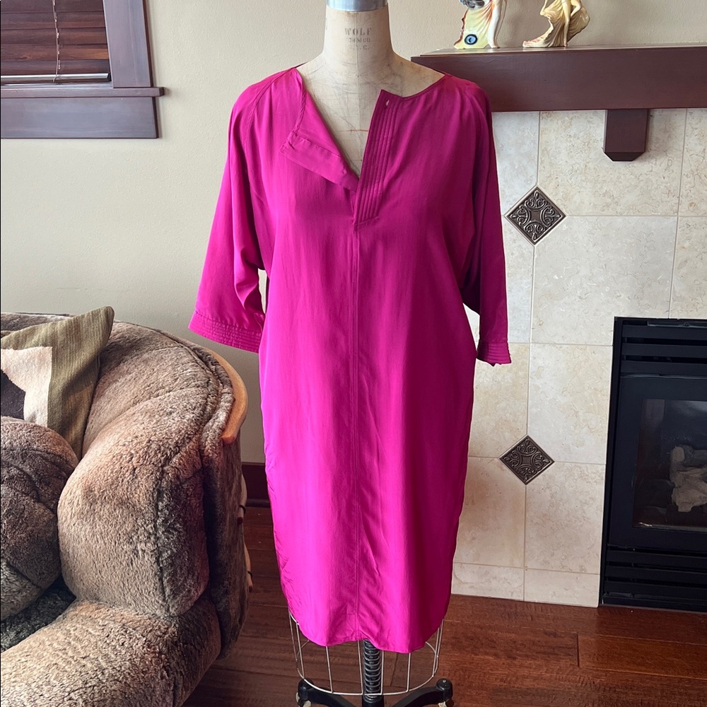 80s dolman silk tunic dress